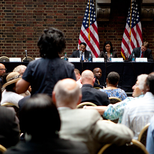 Photo of a field hearing